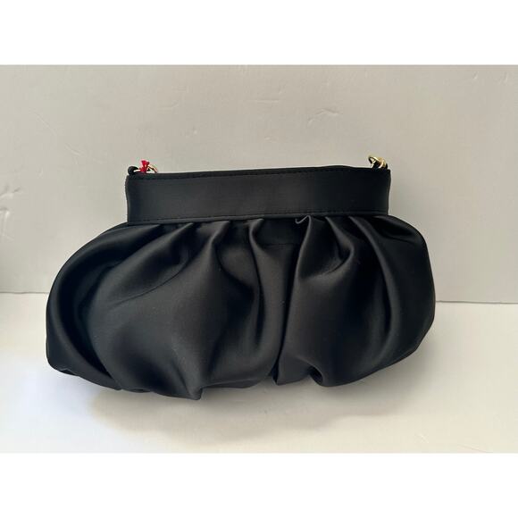 Frances Valentine Nora Clutch Satin ~ Black - Picture 7 of 9